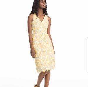 White House Black Market Floral Tonal Lace Dress